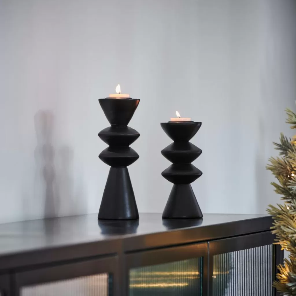 Fashion CASA ZIGZAG Porta-velas Para Lamparinas Preto